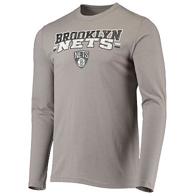 Men's Concepts Sport Black/Gray Brooklyn Nets Long Sleeve T-Shirt & Pants Sleep Set