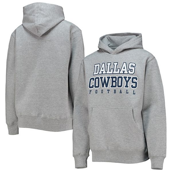 Girls Youth New Era Heathered Gray Dallas Cowboys Pullover Hoodie