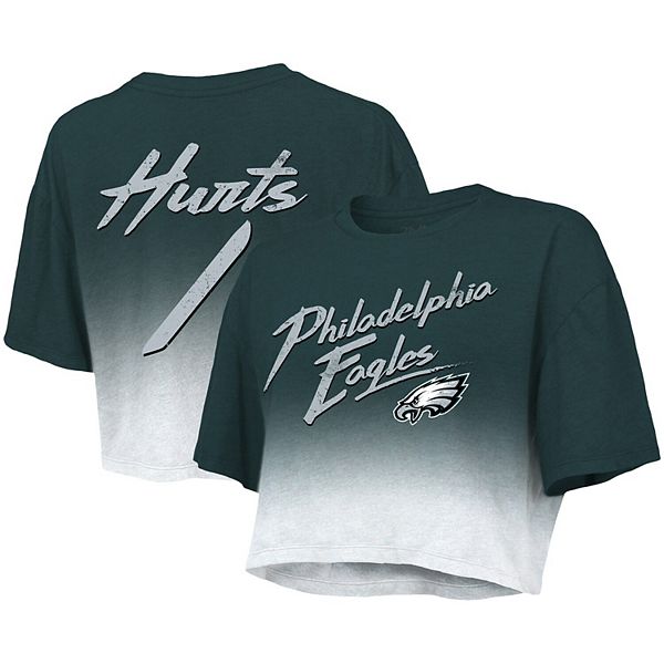 Jalen Hurts Philadelphia Eagles Majestic Threads Alternate Player Name &  Number Raglan 3/4-Sleeve T-Shirt - Cream/Kelly Green