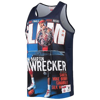 Men's Mitchell & Ness Kenyon Martin Navy New Jersey Nets Slam Player Tank Top