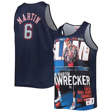 Men's Mitchell & Ness Kenyon Martin Navy New Jersey Nets Slam Player Tank Top