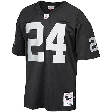 Men's Mitchell & Ness Charles Woodson Black Las Vegas Raiders 2002 Authentic Throwback Retired Player Jersey