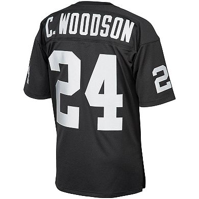 Men's Mitchell & Ness Charles Woodson Black Las Vegas Raiders 2002 Authentic Throwback Retired Player Jersey