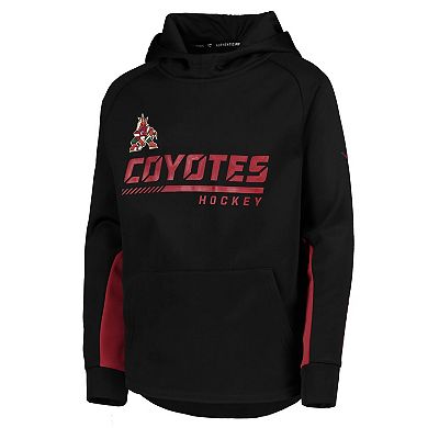 Youth Fanatics Branded Black Arizona Coyotes Authentic Pro Raglan Pullover Hoodie