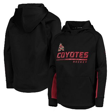 Youth Fanatics Branded Black Arizona Coyotes Authentic Pro Raglan Pullover Hoodie