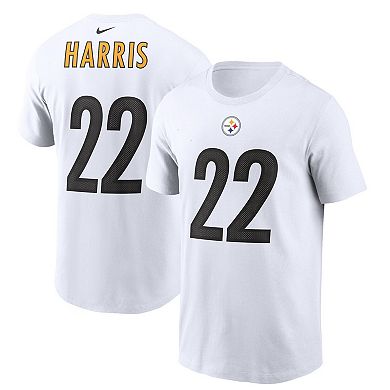 Men's Nike Najee Harris White Pittsburgh Steelers 2021 NFL Draft First Round Pick Player Name & Number T-Shirt