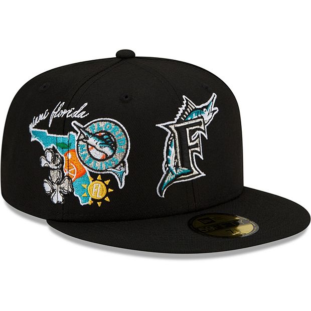 Men's New Era Black Miami Marlins City Cluster 59FIFTY Fitted Hat