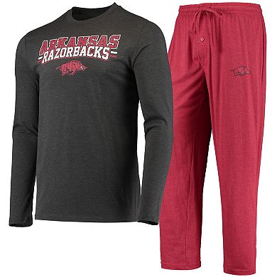 Men's Concepts Sport Cardinal/Heathered Charcoal Arkansas Razorbacks Meter Long Sleeve T-Shirt & Pants Sleep Set