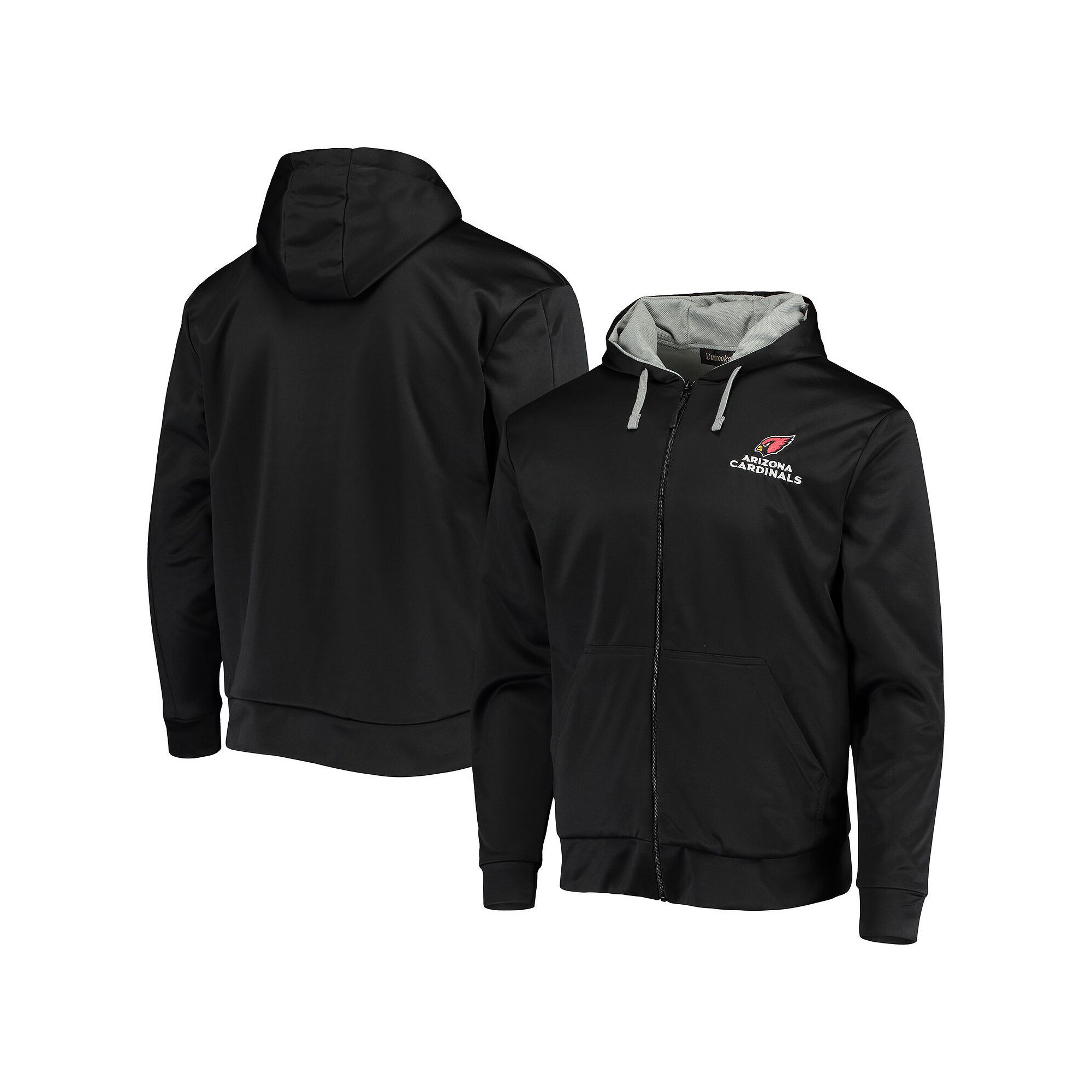 Mens Dunbrooke Black/Gray Arizona Cardinals Apprentice Full-Zip Hoodie, Si