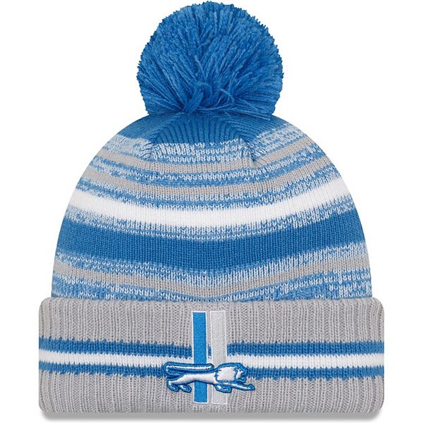 Detroit Lions New Era Knit Pom Wordmark Hat - 197212672733