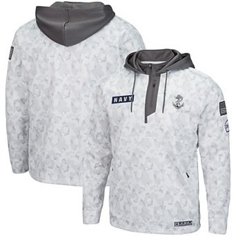 Men's Colosseum Arctic Camo Navy Midshipmen OHT Military Appreciation Quarter-Zip Hoodie