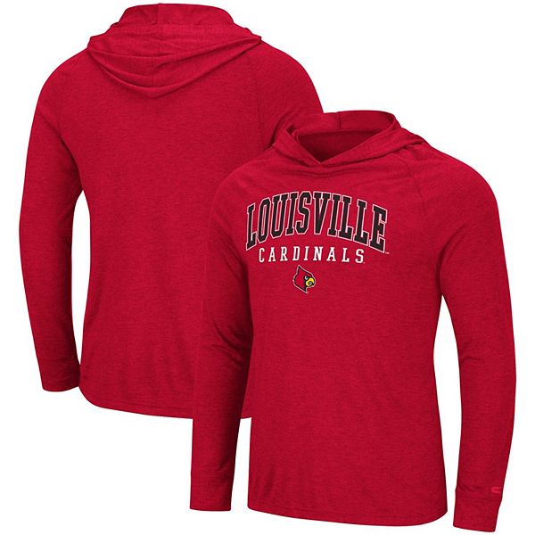 Colosseum Louisville Cardinals Mens Red Collin Long Sleeve Hoodie