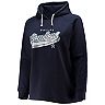 Women's Fanatics Branded Navy Dallas Cowboys Plus Size First Contact Raglan Pullover Hoodie