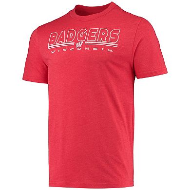 Men's Concepts Sport Heathered Charcoal/Red Wisconsin Badgers Meter T-Shirt & Pants Sleep Set