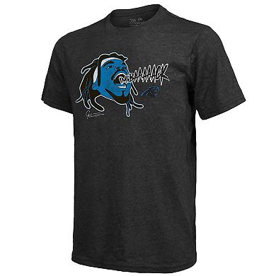 Men's Majestic Threads Cam Newton Black Carolina Panthers Tri-Blend Player Graphic T-Shirt