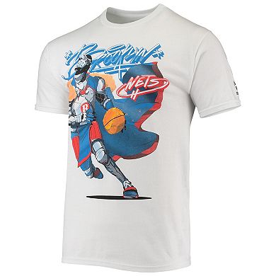 Men's NBA x McFlyy White Brooklyn Nets Identify Artist Series T-Shirt