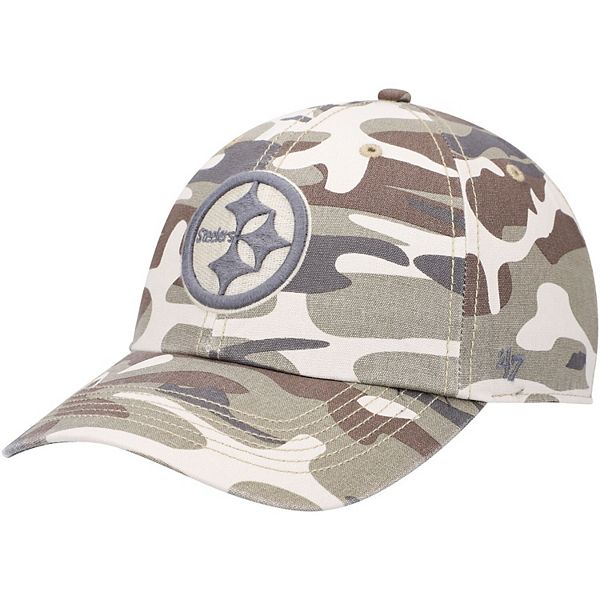 '47 Pittsburgh Steelers Clean Up Camo Adjustable Strap Hat Dad Cap