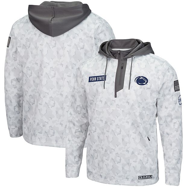 Men s Colosseum Arctic Camo Penn State Nittany Lions OHT Military Appreciation Quarter Zip Hoodie