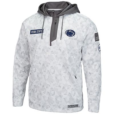 Men s Colosseum Arctic Camo Penn State Nittany Lions OHT Military Appreciation Quarter Zip Hoodie