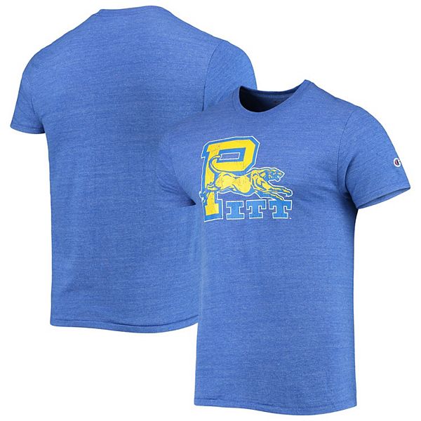 Men's Champion Heathered Royal Pitt Panthers Vault Logo Tri-Blend T-Shirt