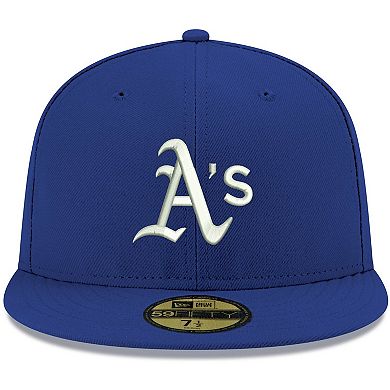 Men's New Era Royal Oakland Athletics Logo White 59FIFTY Fitted Hat