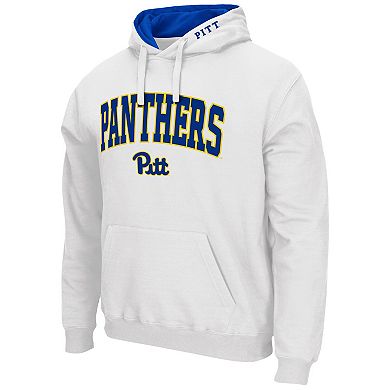 Men's Colosseum White Pitt Panthers Arch & Logo 3.0 Pullover Hoodie