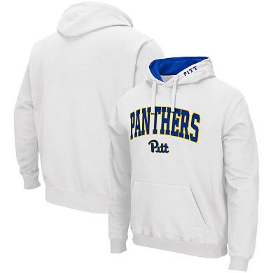 Men's Colosseum White Pitt Panthers Arch & Logo 3.0 Pullover Hoodie