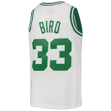 Youth Mitchell & Ness Larry Bird White Boston Celtics 1985-86 Hardwood Classics Swingman Throwback Jersey