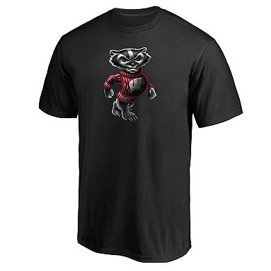 Men's Fanatics Branded Black Wisconsin Badgers Team Midnight Mascot T-Shirt
