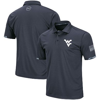 Men's Colosseum Charcoal West Virginia Mountaineers Big & Tall OHT Military Appreciation Digital Camo Polo