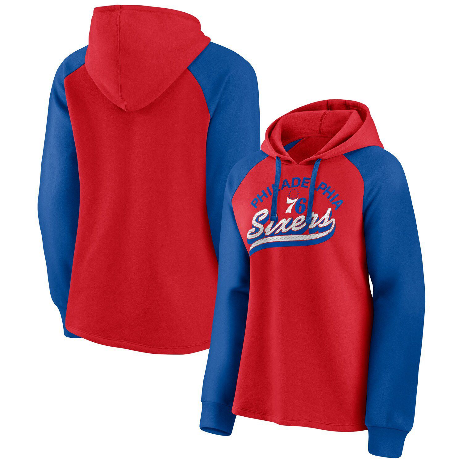 Women's Chicago Cubs WEAR by Erin Andrews Royal Modest Patches Cropped  Pullover Hoodie