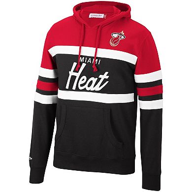 Men's Mitchell & Ness Red/Black Miami Heat Head Coach Pullover Hoodie