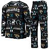 Men's FOCO Black Jacksonville Jaguars Wordmark Ugly Pajama Set