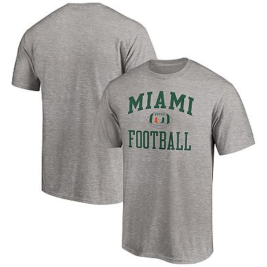 Men's Fanatics Branded Heathered Gray Miami Hurricanes First Sprint Team T-Shirt