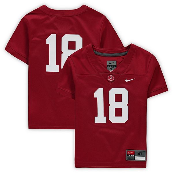 Men's Nike #18 White Alabama Crimson Tide Game Jersey