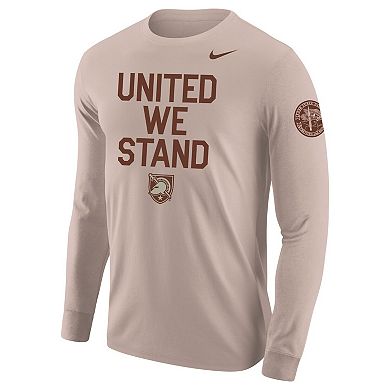 Men's Nike Oatmeal Army Black Knights Rivalry United We Stand 2-Hit Long Sleeve T-Shirt