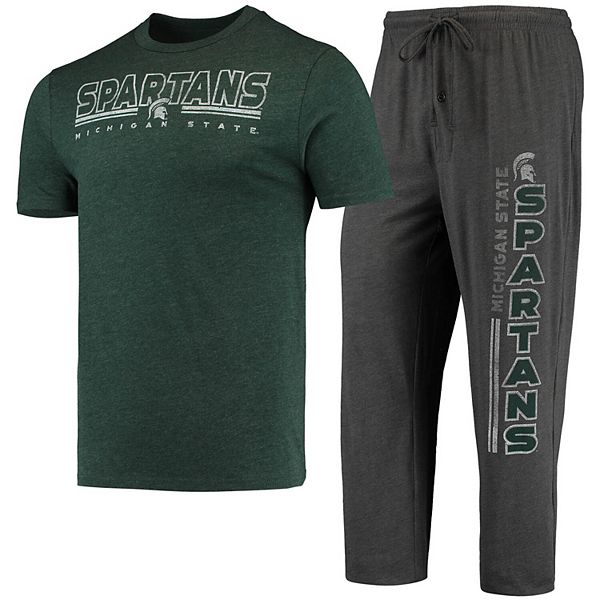 Men's Concepts Sport Heathered Charcoal/Green Michigan State Spartans ...
