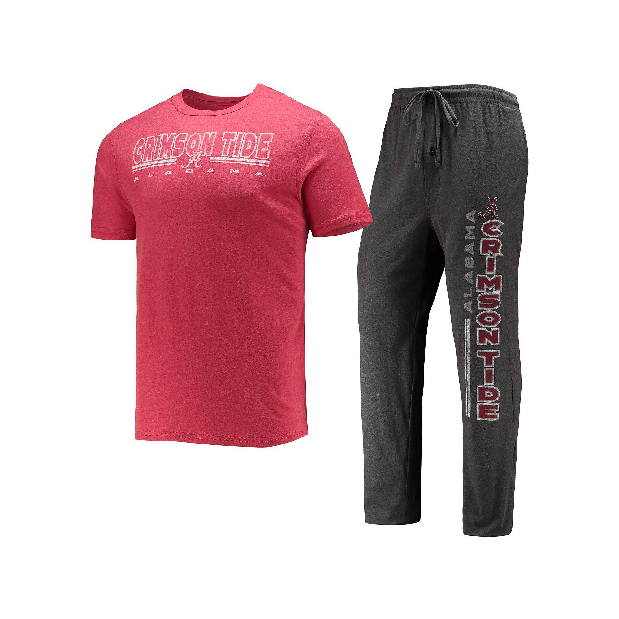 Mens Concepts Sport Heathered Charcoal/Crimson Alabama Crimson Tide Meter 