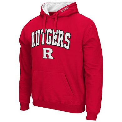 Men's Colosseum Scarlet Rutgers Scarlet Knights Arch & Logo 3.0 Pullover Hoodie