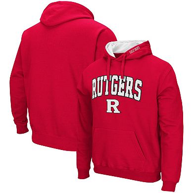 Men's Colosseum Scarlet Rutgers Scarlet Knights Arch & Logo 3.0 Pullover Hoodie