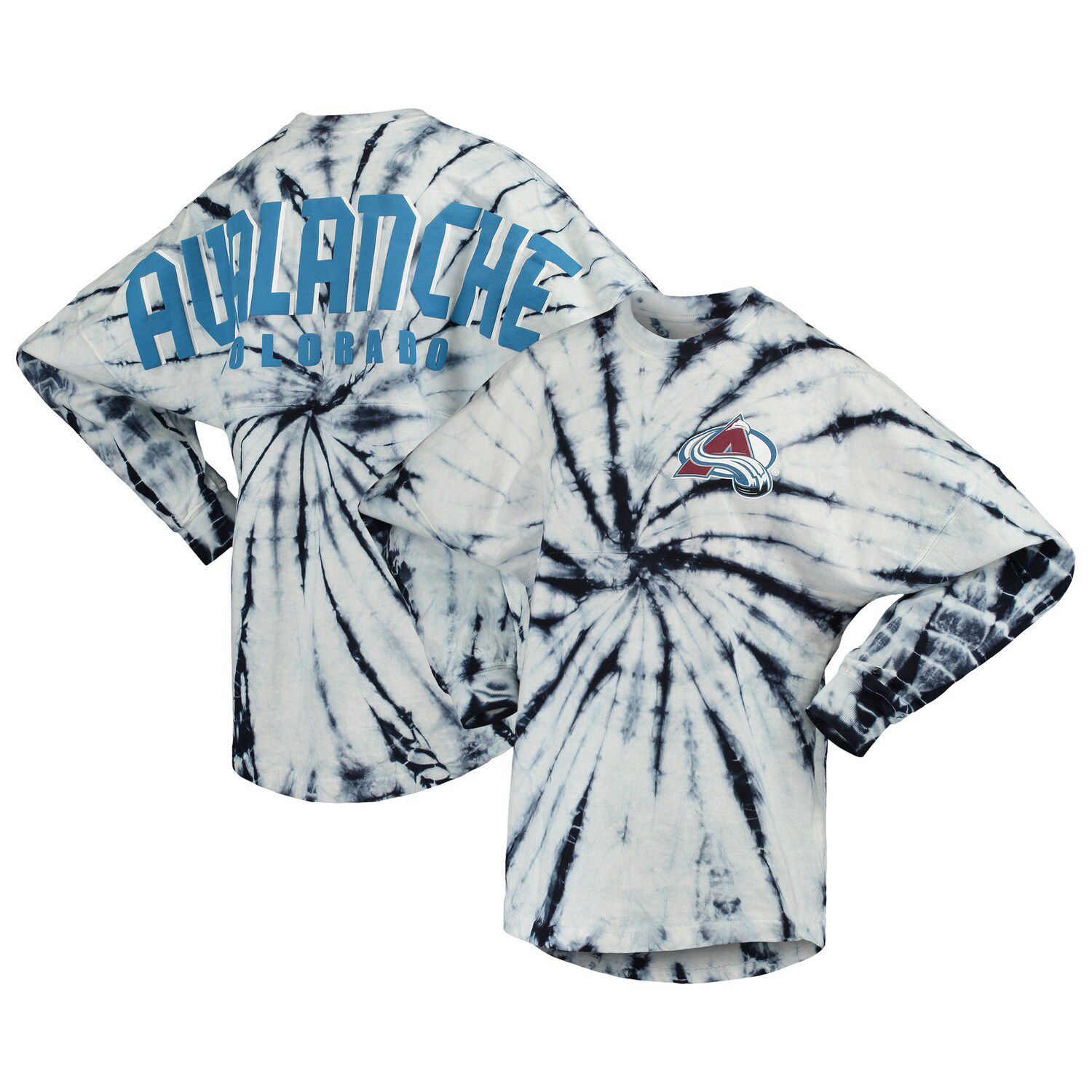 Image for Unbranded Women's Navy Colorado Avalanche Spiral Tie-Dye Long Sleeve T-Shirt at Kohl's.