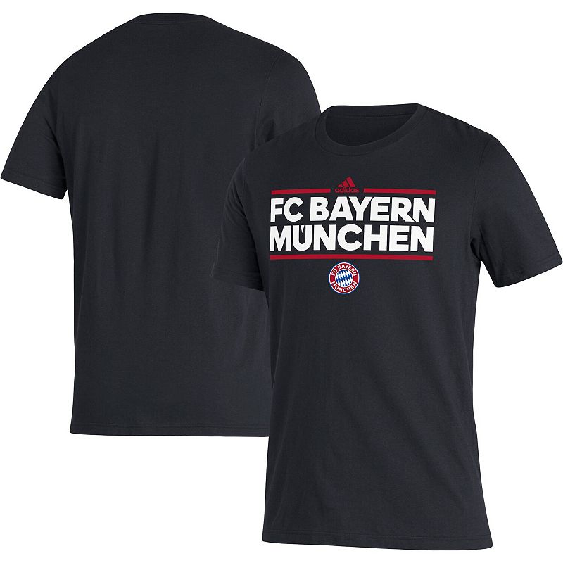 Mens adidas Black Bayern Munich Lockup T-Shirt, Size: Medium