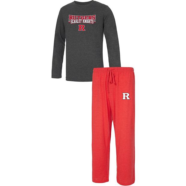 Men s Concepts Sport Scarlet Heathered Charcoal Rutgers Scarlet