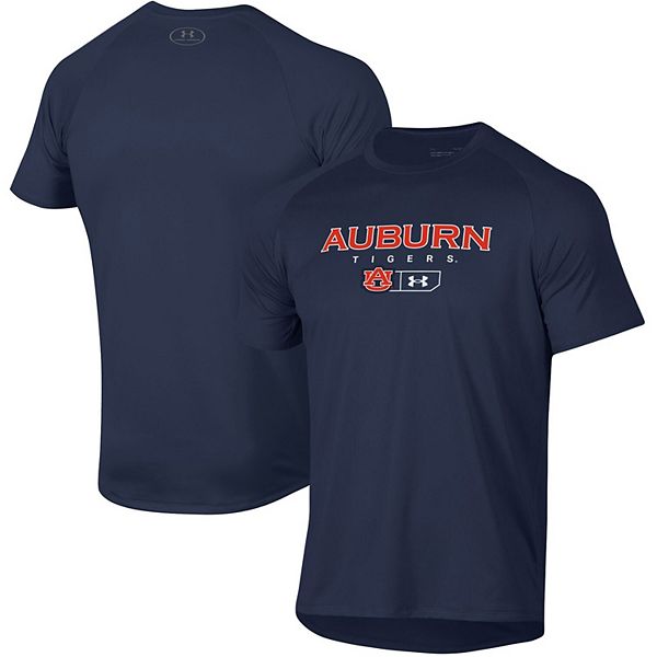 Men's Under Armour Navy Auburn Tigers Lockup Tech Raglan T-Shirt