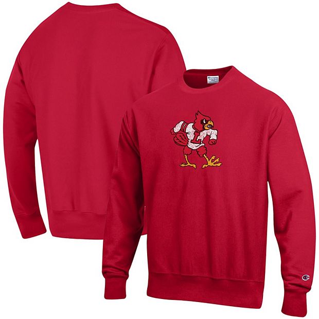 Men's Champion Red Louisville Cardinals Vault Logo Reverse Weave