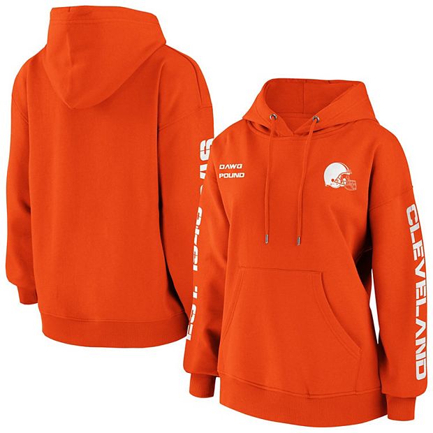 Women's WEAR by Erin Andrews Orange Cleveland Browns Pullover Hoodie