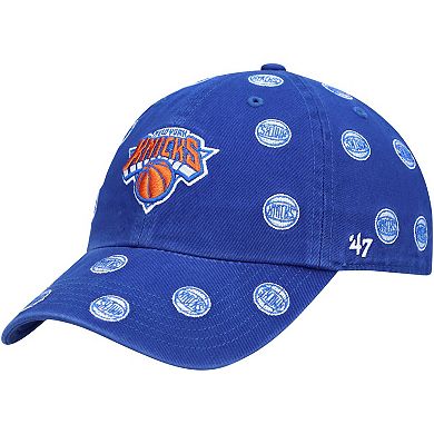 Men's '47 Blue New York Knicks Confetti Cleanup Adjustable Hat