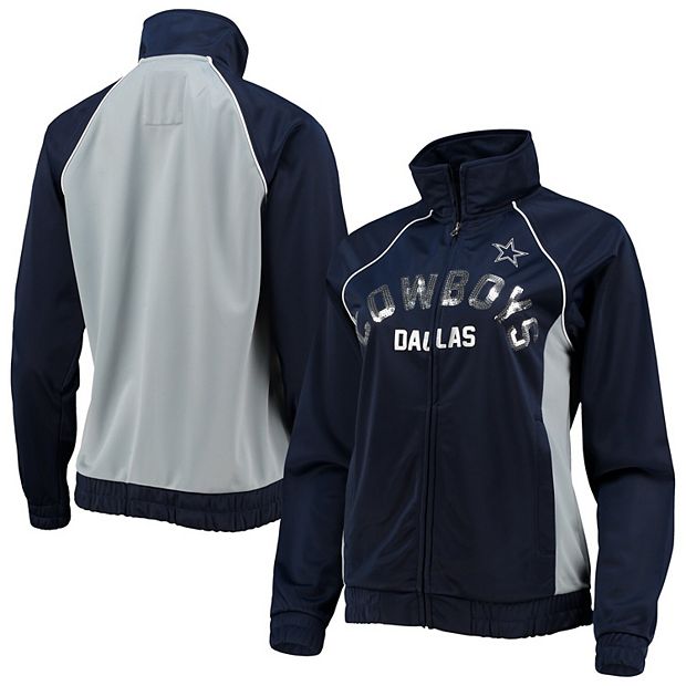 Dallas Cowboys Womens Sequin Sleeve Denim Jacket - Grey, M