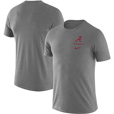 Men's Nike Heathered Gray Alabama Crimson Tide Logo Stack Legend Performance T-Shirt