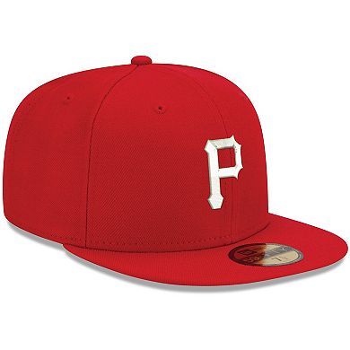 Men's New Era Red Pittsburgh Pirates White Logo 59FIFTY Fitted Hat